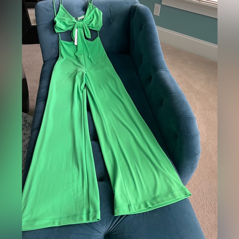 Alice & Olivia green cut out jumpsuit - Picture 5 of 7